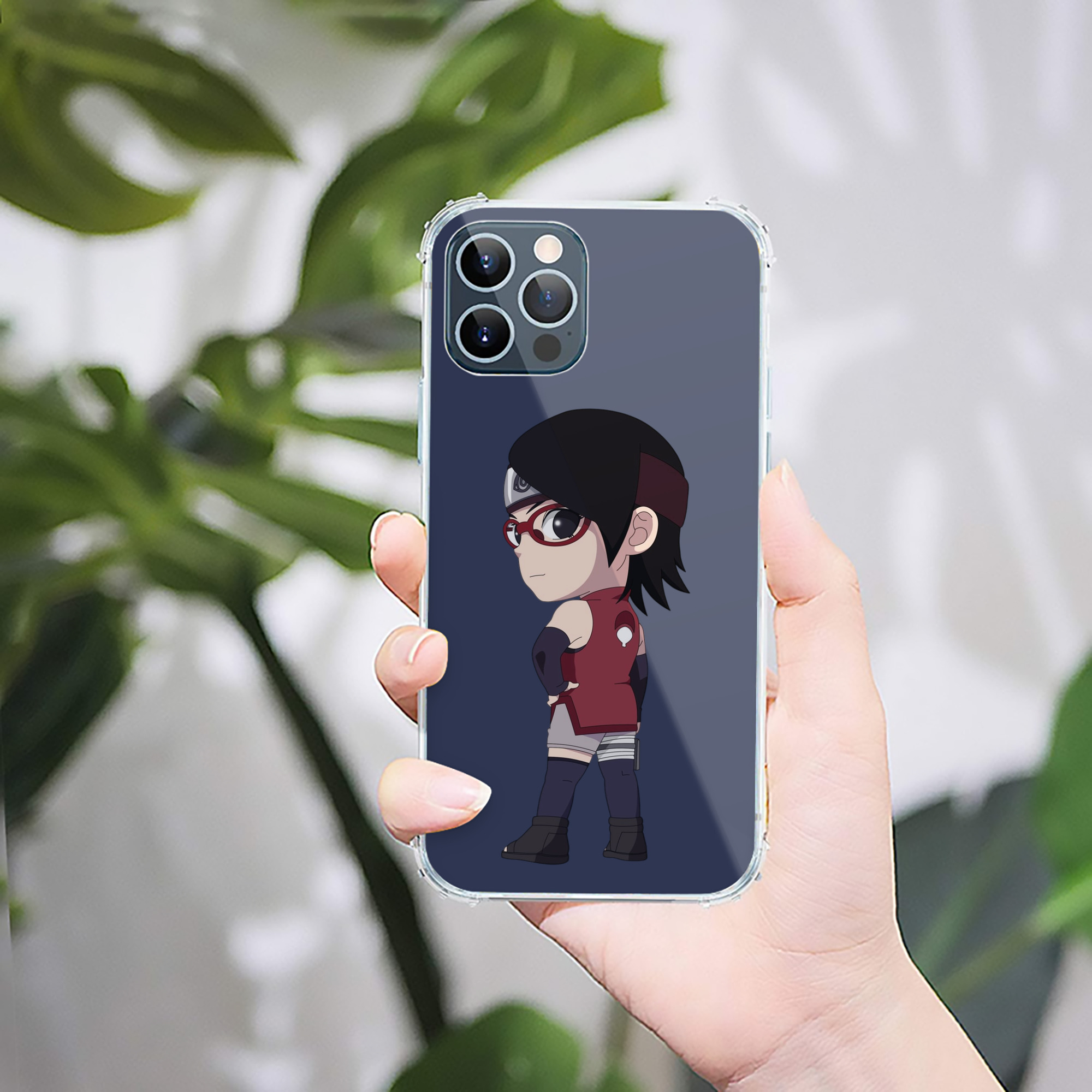 （画像用） NARUTO -ナルト- うちは サラダ Uchiha Sarada 【iPhone 12シリーズ対応】透明スマホケース（クリアソフトケース）